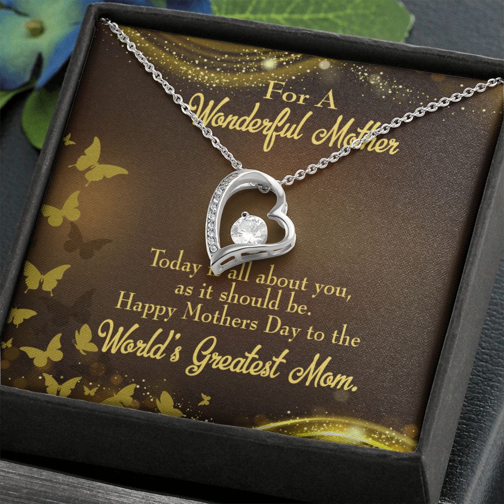 To Mom Wonderful Mother Forever Necklace w Message Card-Express Your Love Gifts