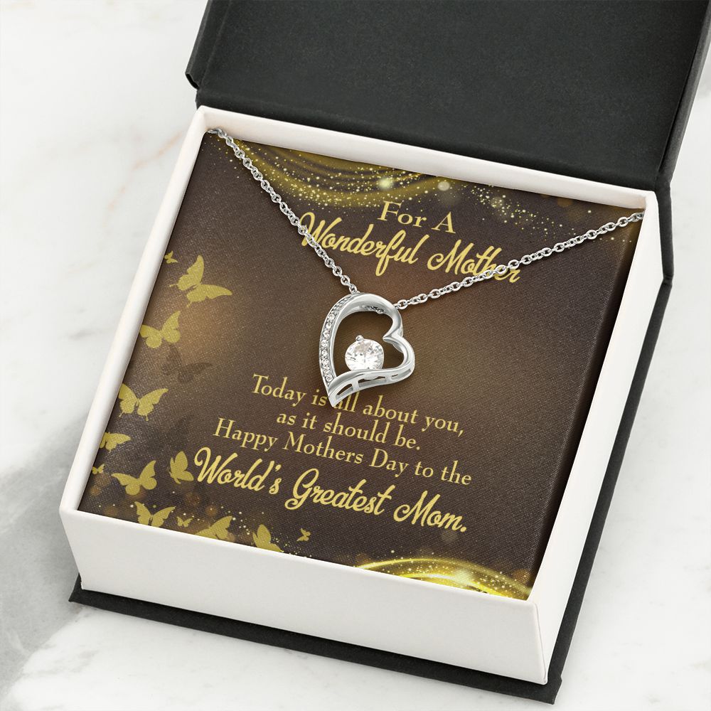 To Mom Wonderful Mother Forever Necklace w Message Card-Express Your Love Gifts