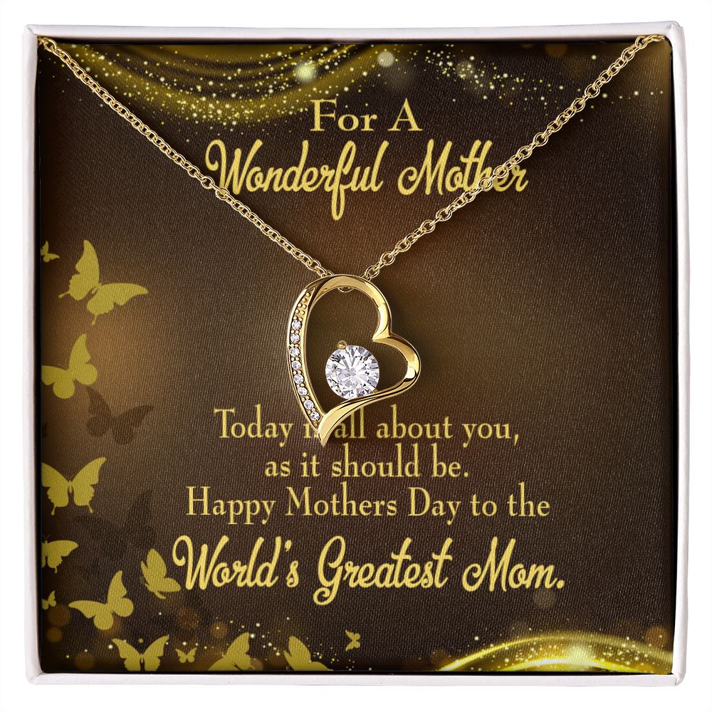To Mom Wonderful Mother Forever Necklace w Message Card-Express Your Love Gifts