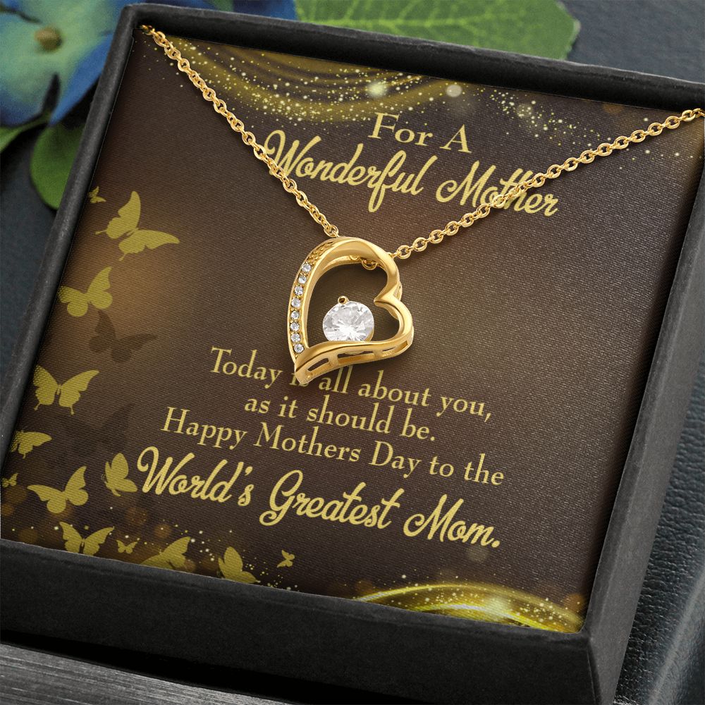 To Mom Wonderful Mother Forever Necklace w Message Card-Express Your Love Gifts