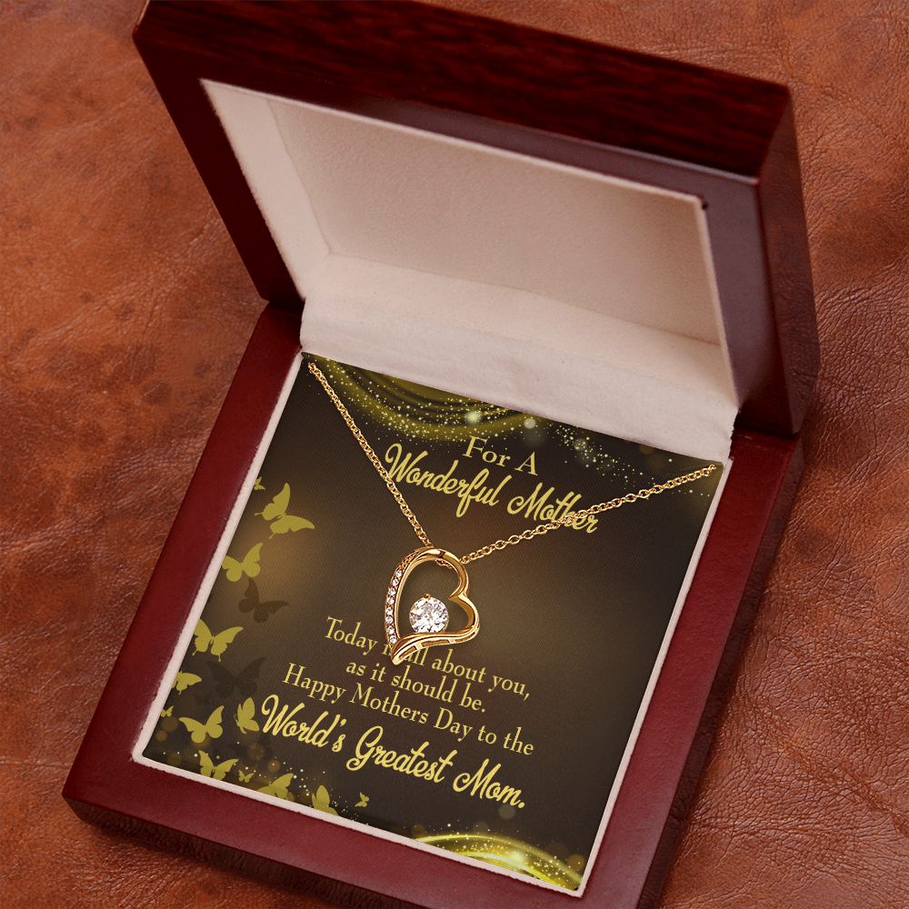 To Mom Wonderful Mother Forever Necklace w Message Card-Express Your Love Gifts