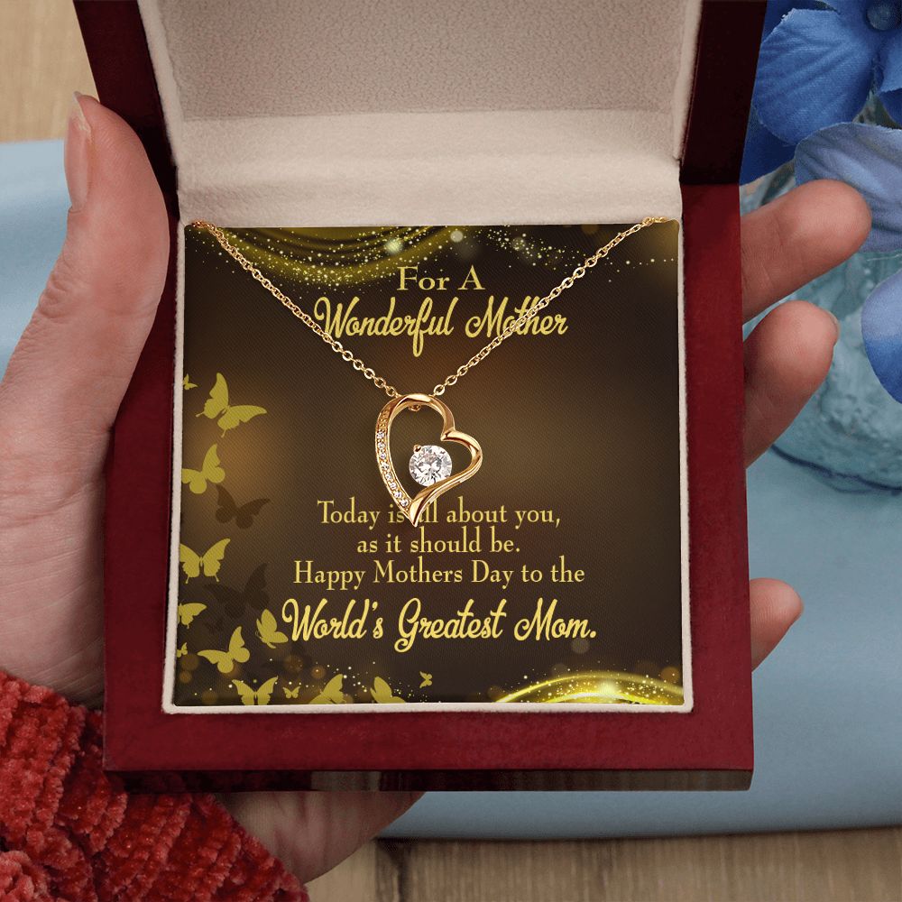 To Mom Wonderful Mother Forever Necklace w Message Card-Express Your Love Gifts