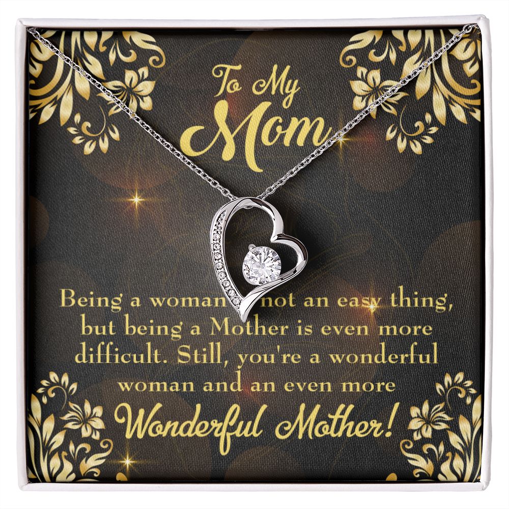 To Mom Wonderful Woman Mother Forever Necklace w Message Card-Express Your Love Gifts