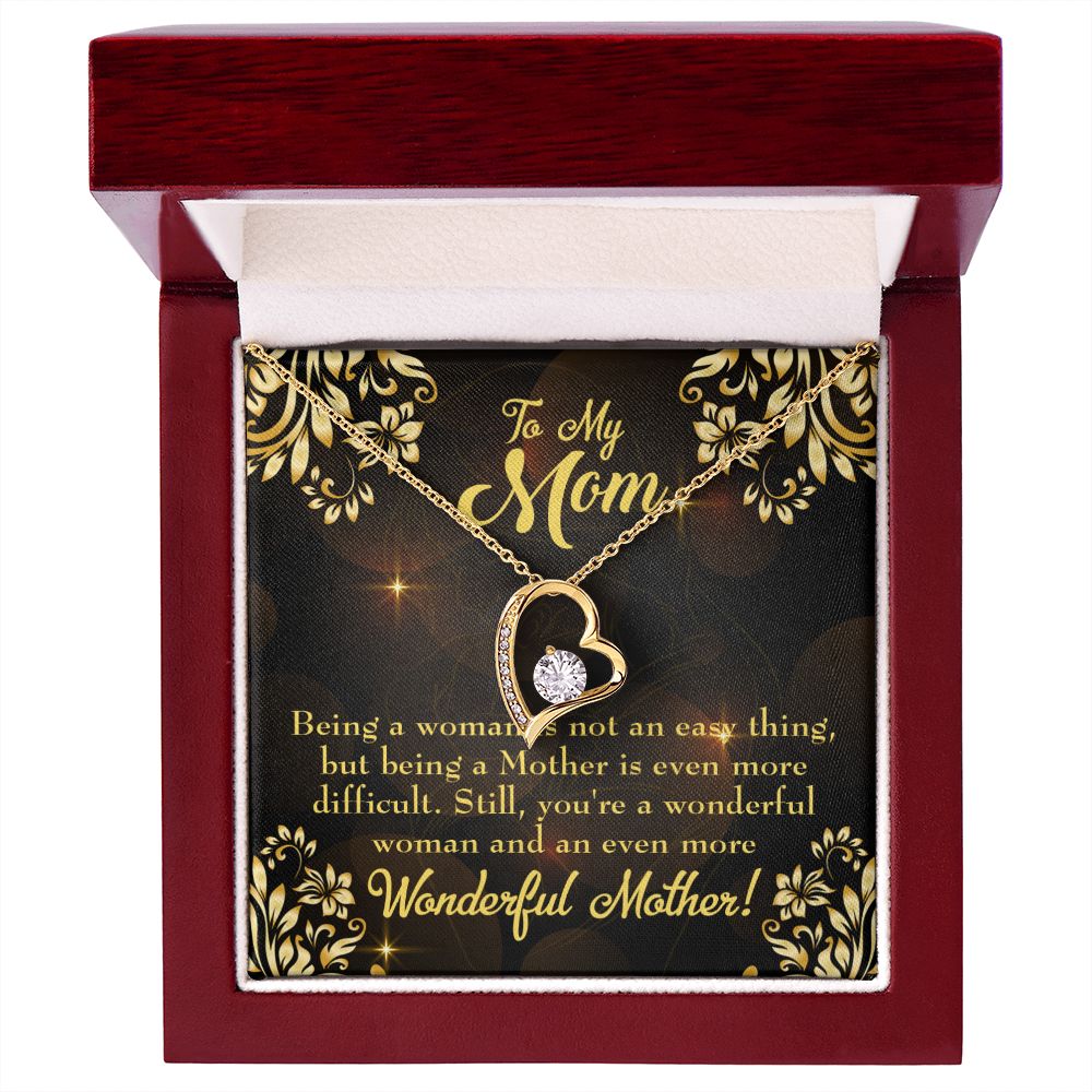 To Mom Wonderful Woman Mother Forever Necklace w Message Card-Express Your Love Gifts