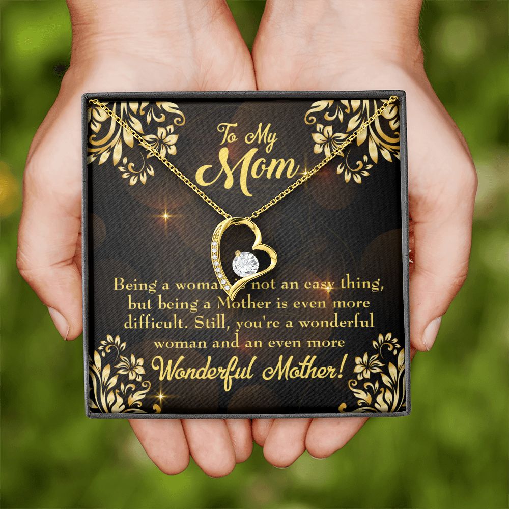 To Mom Wonderful Woman Mother Forever Necklace w Message Card-Express Your Love Gifts