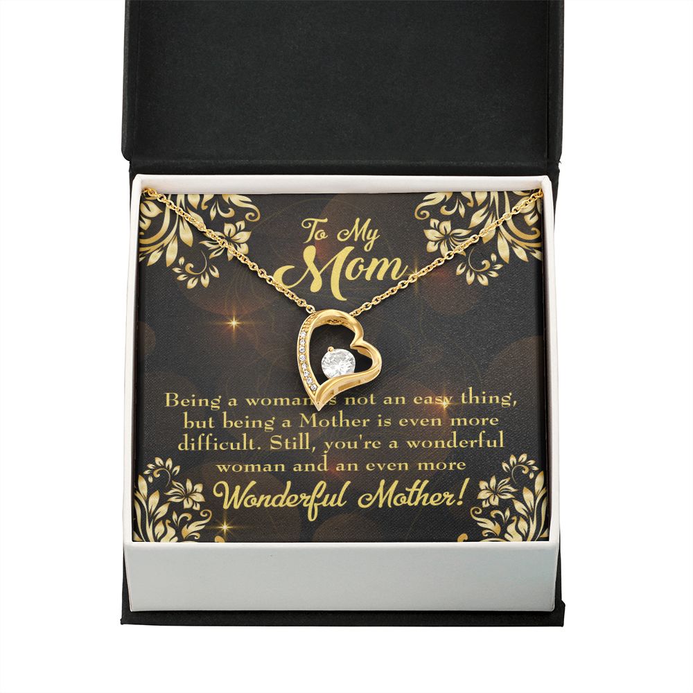 To Mom Wonderful Woman Mother Forever Necklace w Message Card-Express Your Love Gifts