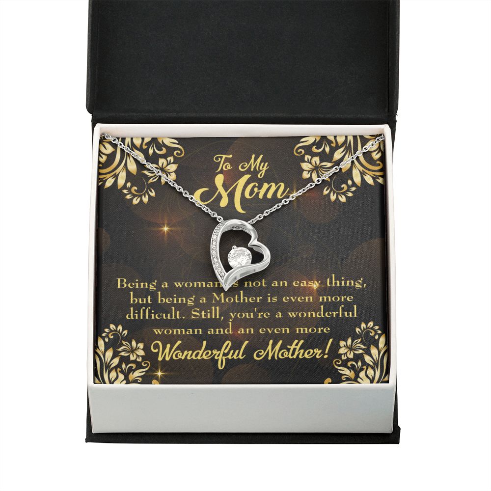To Mom Wonderful Woman Mother Forever Necklace w Message Card-Express Your Love Gifts