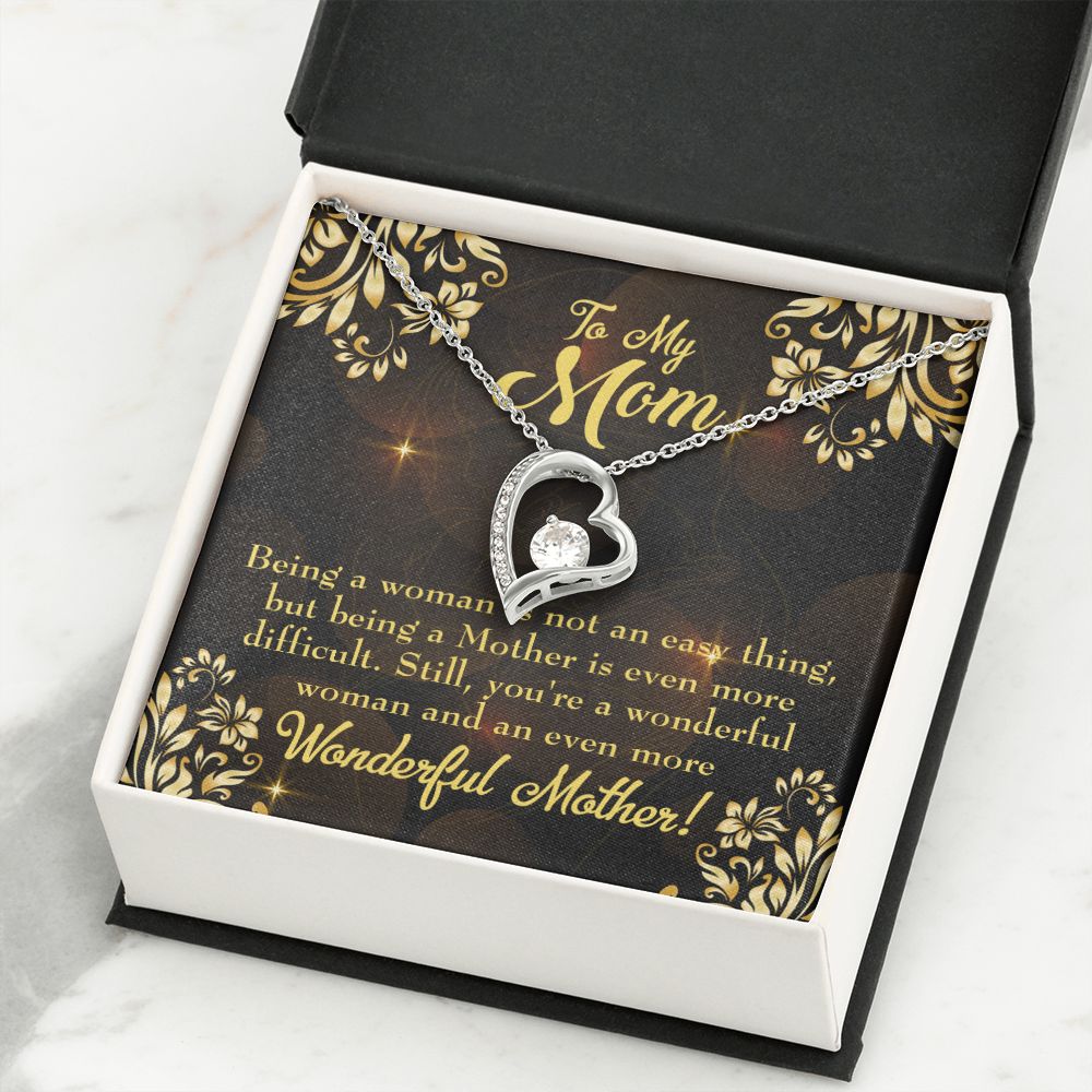 To Mom Wonderful Woman Mother Forever Necklace w Message Card-Express Your Love Gifts