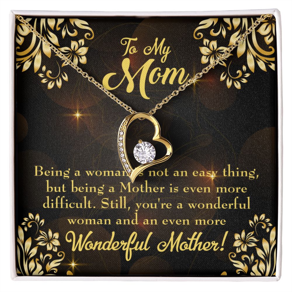 To Mom Wonderful Woman Mother Forever Necklace w Message Card-Express Your Love Gifts