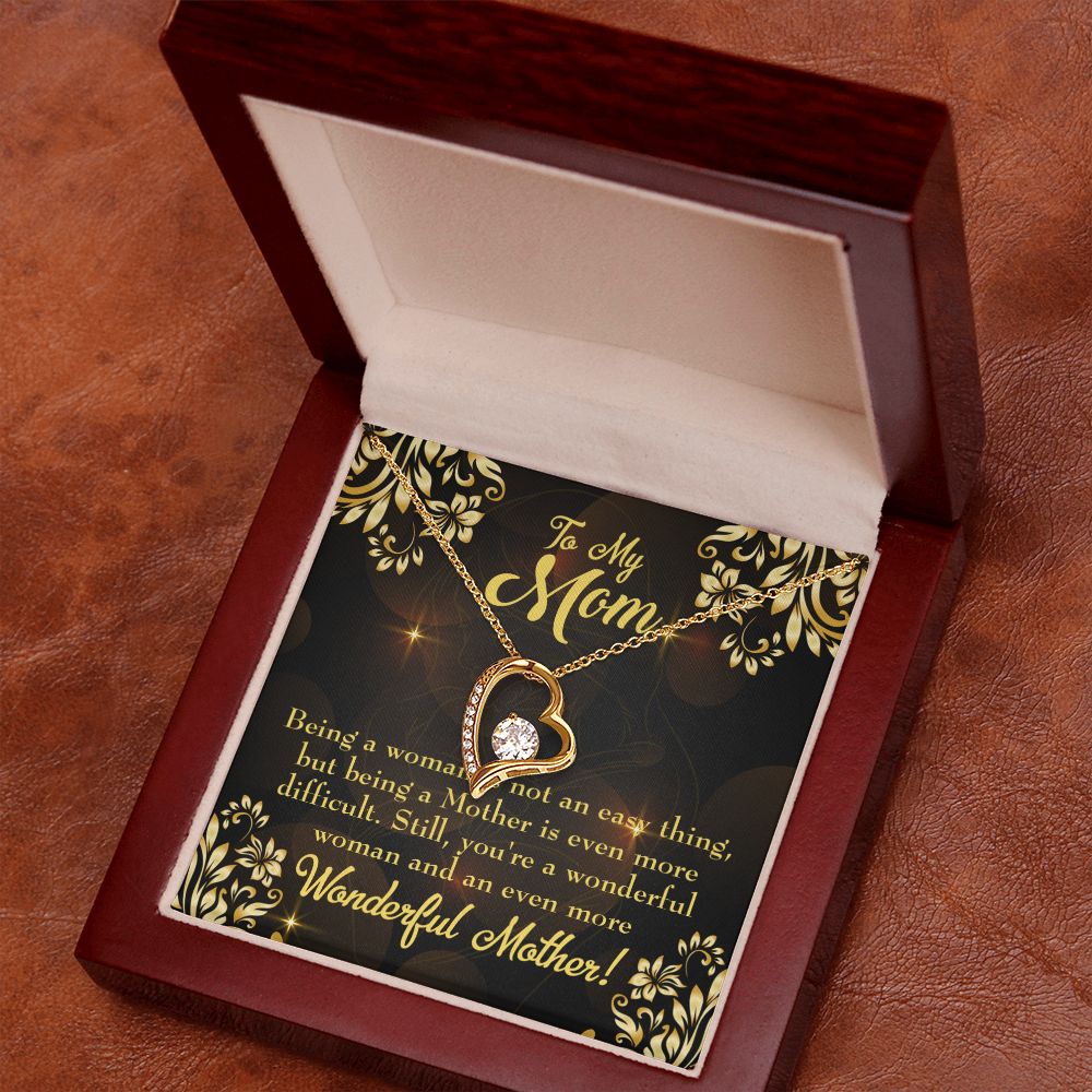To Mom Wonderful Woman Mother Forever Necklace w Message Card-Express Your Love Gifts