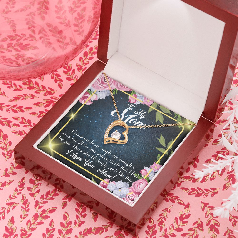 To Mom Words Not Enough Forever Necklace w Message Card-Express Your Love Gifts