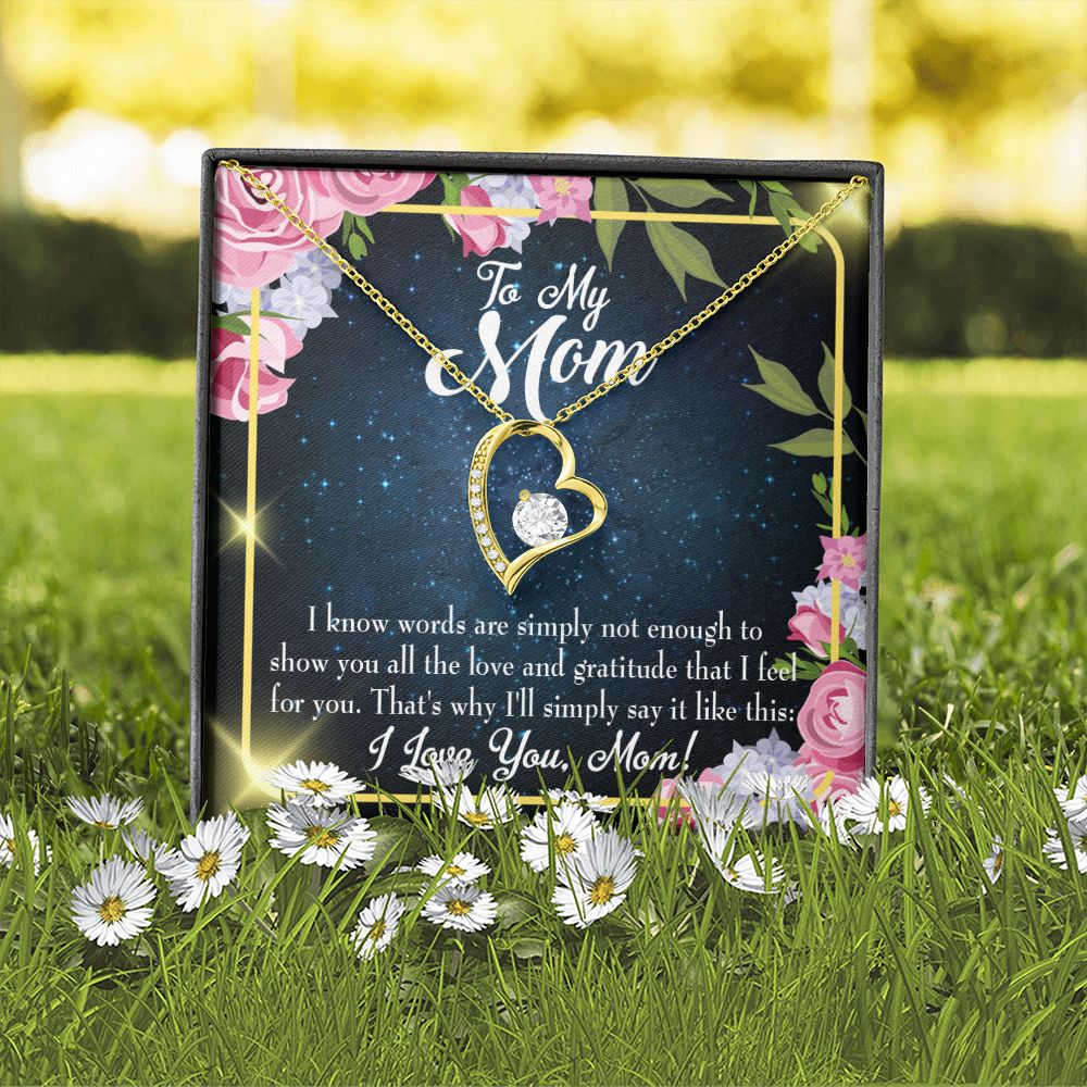 To Mom Words Not Enough Forever Necklace w Message Card-Express Your Love Gifts