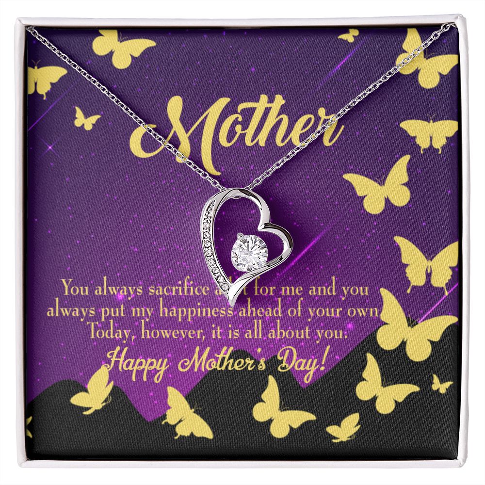 To Mom You Always Sacrifice Forever Necklace w Message Card-Express Your Love Gifts