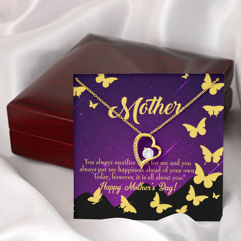 To Mom You Always Sacrifice Forever Necklace w Message Card-Express Your Love Gifts