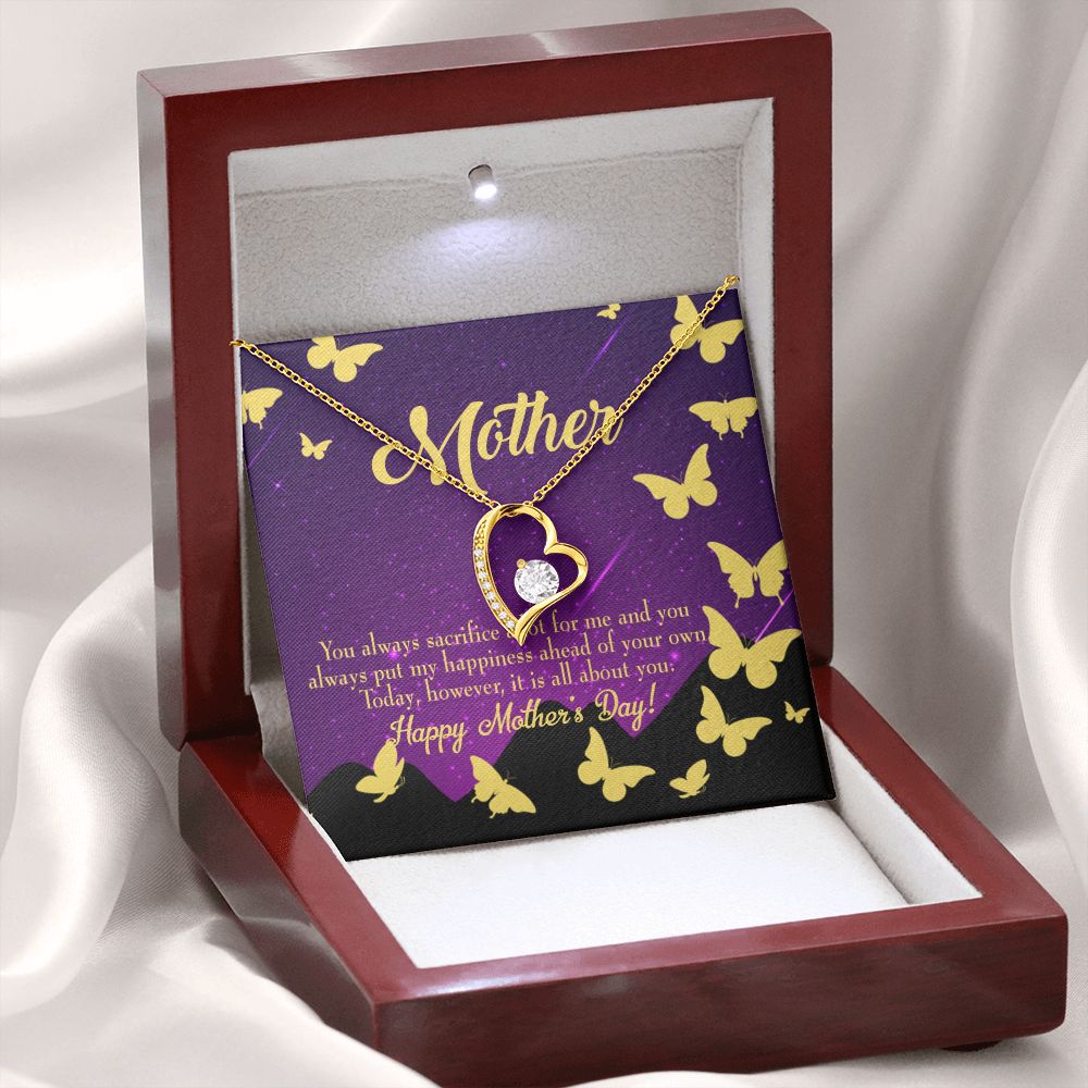 To Mom You Always Sacrifice Forever Necklace w Message Card-Express Your Love Gifts