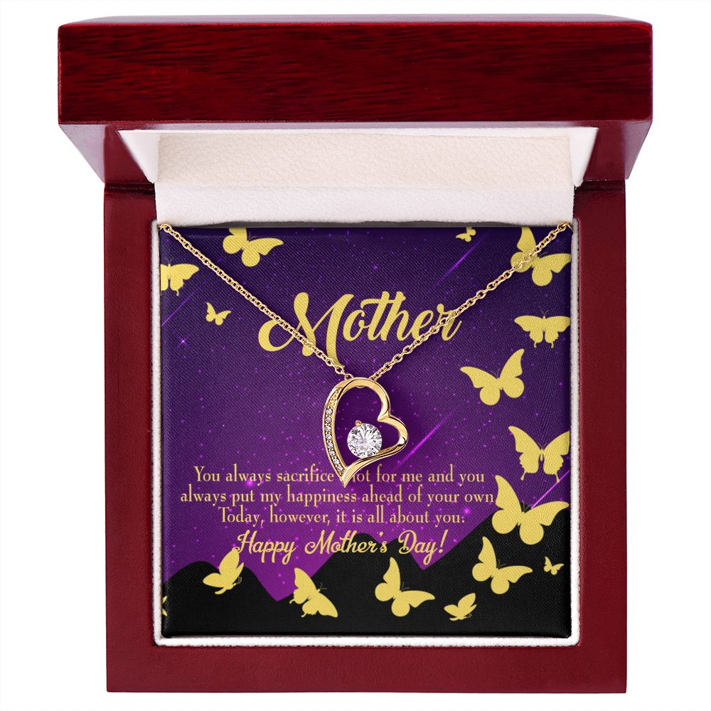 To Mom You Always Sacrifice Forever Necklace w Message Card-Express Your Love Gifts