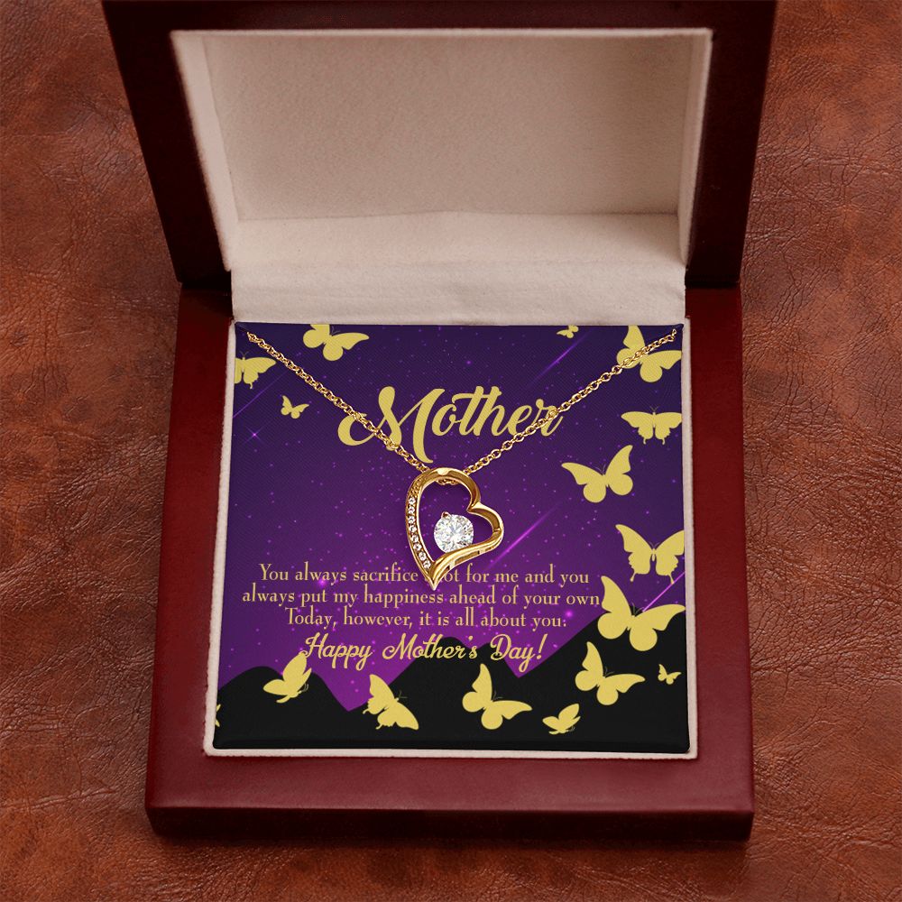 To Mom You Always Sacrifice Forever Necklace w Message Card-Express Your Love Gifts
