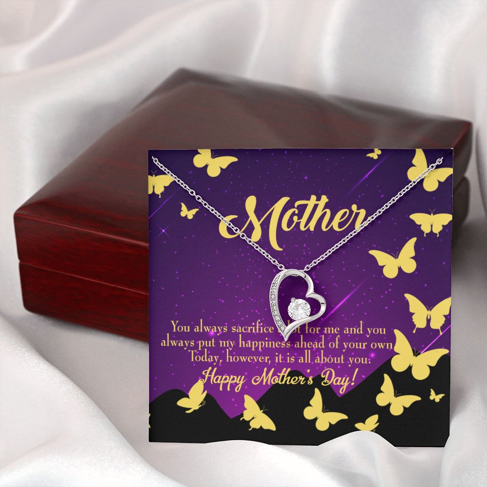 To Mom You Always Sacrifice Forever Necklace w Message Card-Express Your Love Gifts