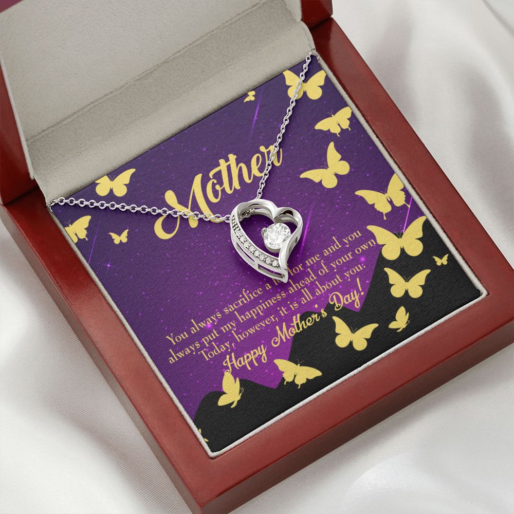 To Mom You Always Sacrifice Forever Necklace w Message Card-Express Your Love Gifts
