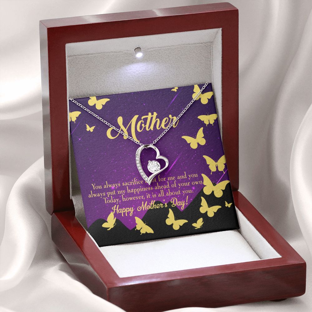 To Mom You Always Sacrifice Forever Necklace w Message Card-Express Your Love Gifts
