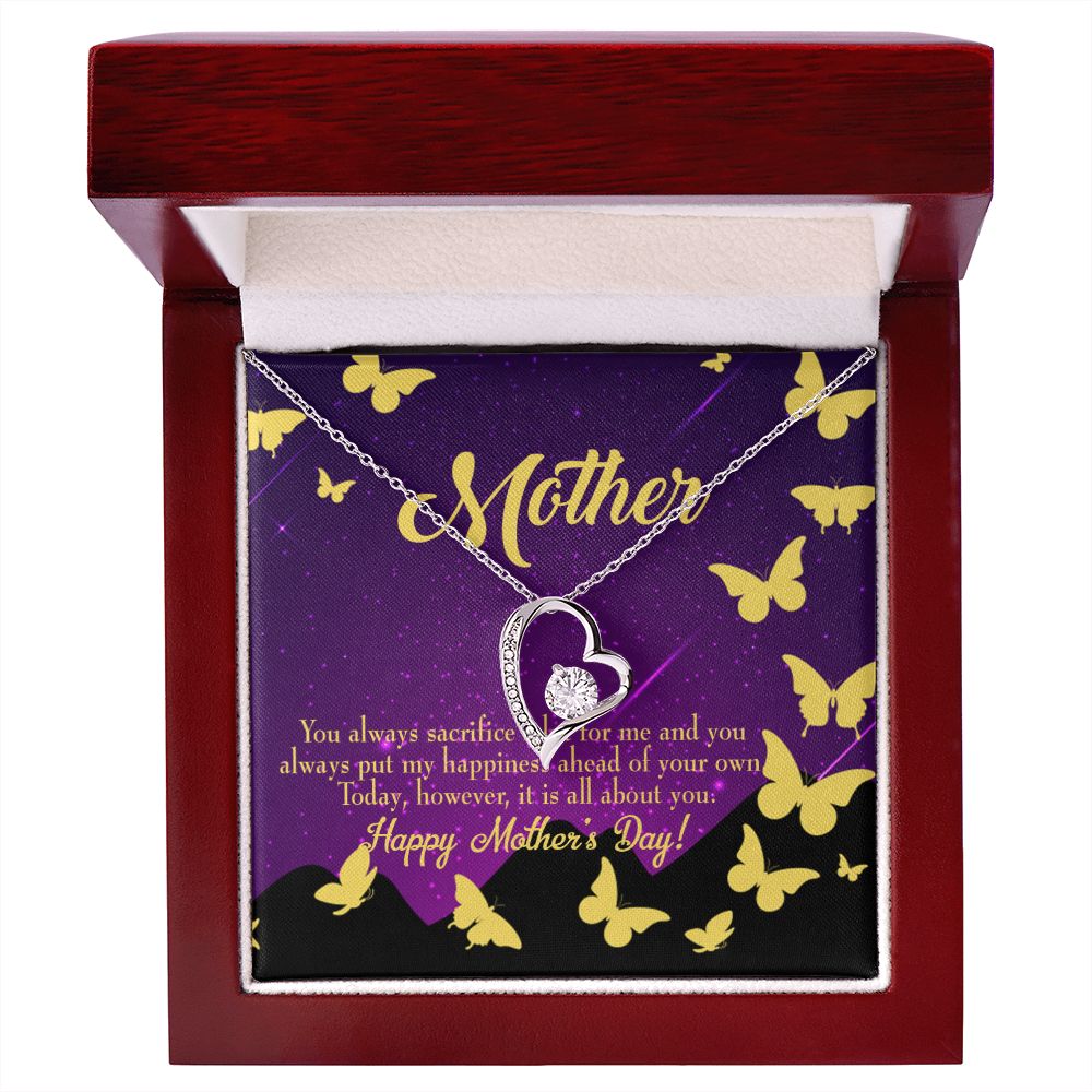 To Mom You Always Sacrifice Forever Necklace w Message Card-Express Your Love Gifts