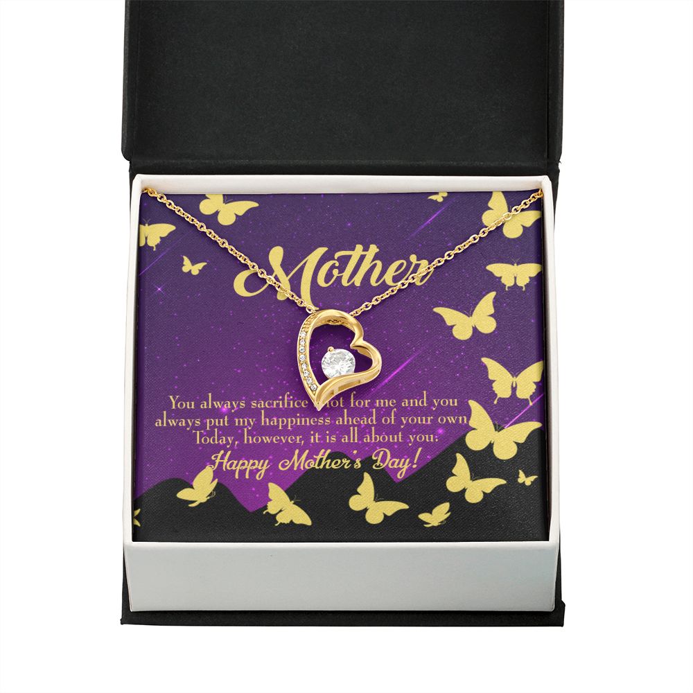 To Mom You Always Sacrifice Forever Necklace w Message Card-Express Your Love Gifts