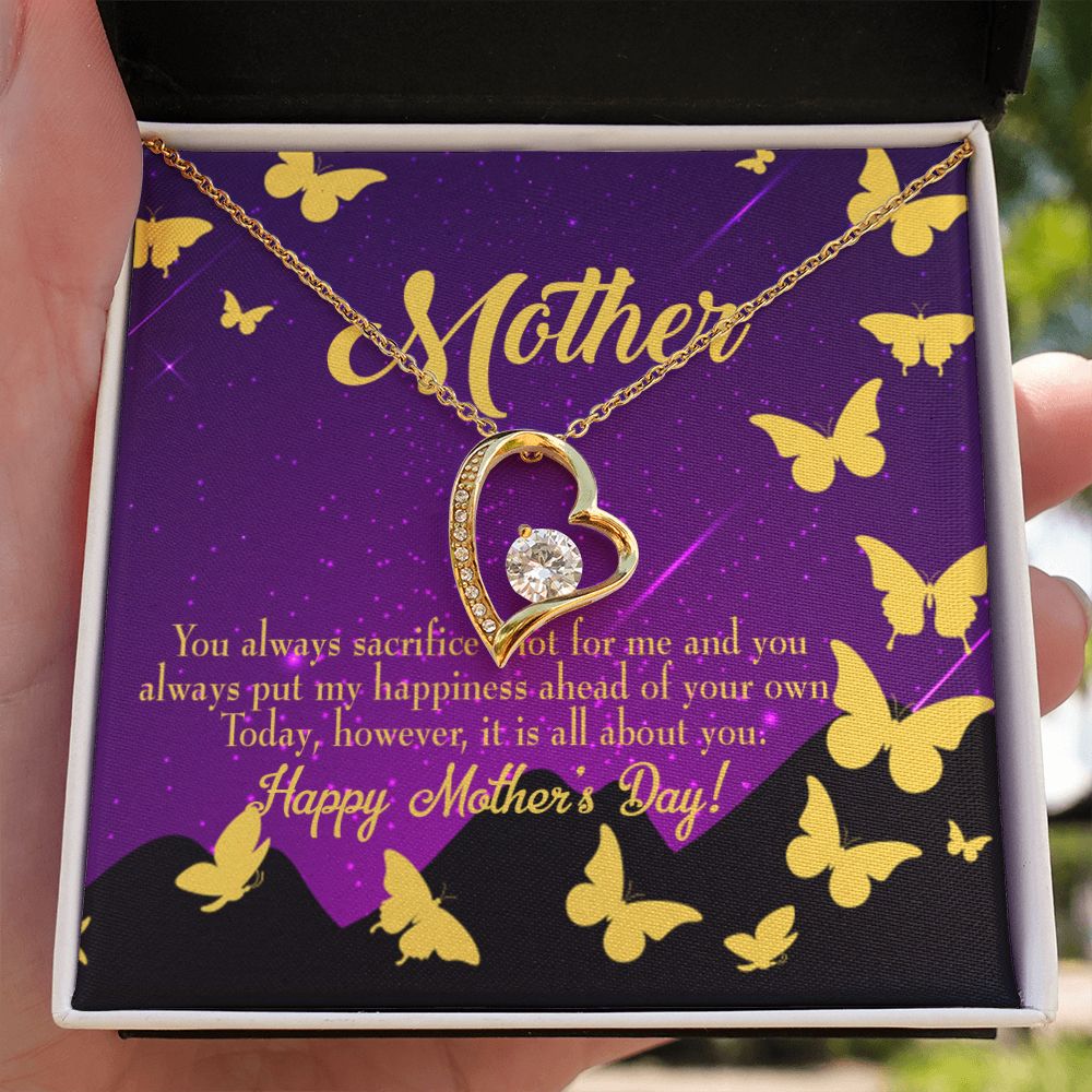 To Mom You Always Sacrifice Forever Necklace w Message Card-Express Your Love Gifts