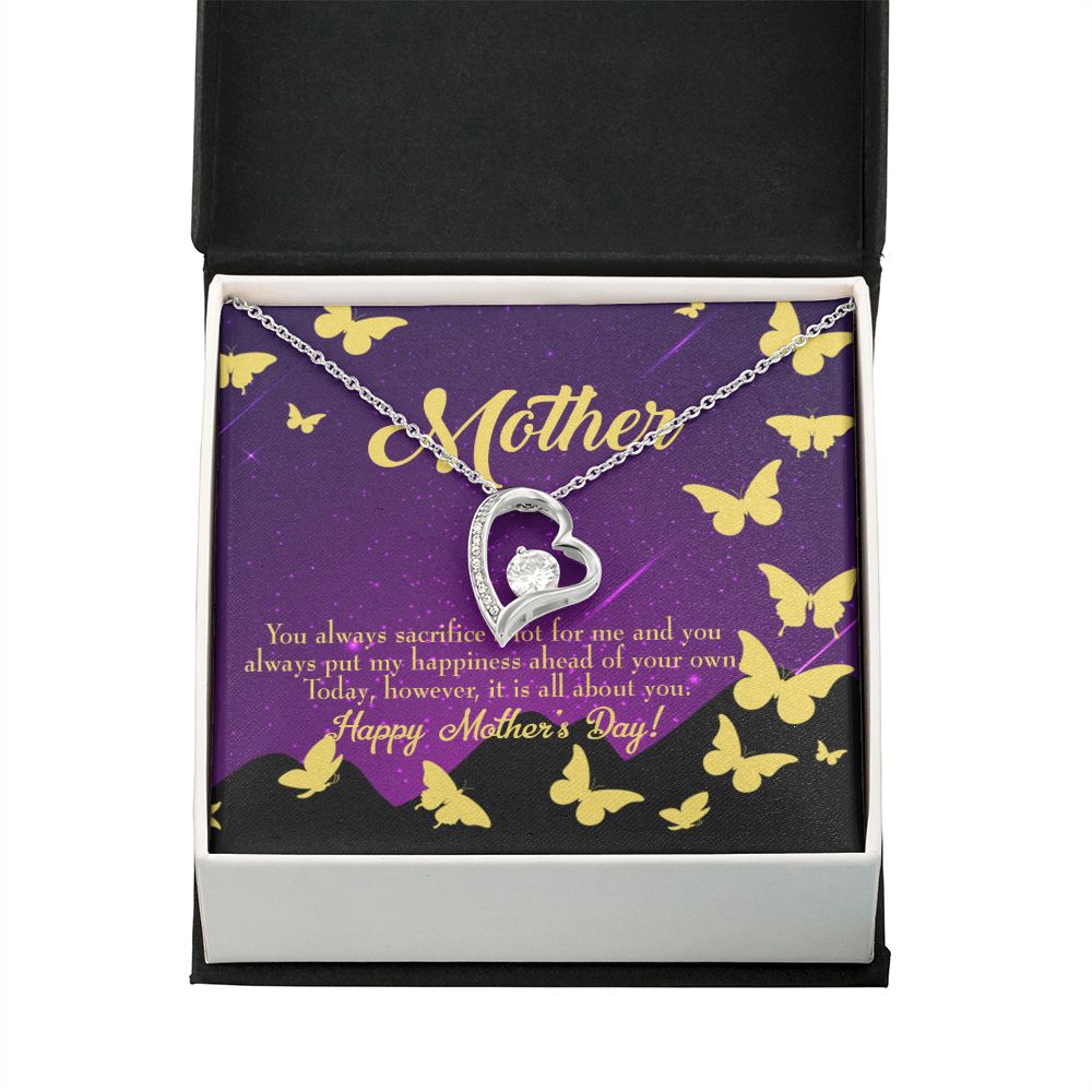 To Mom You Always Sacrifice Forever Necklace w Message Card-Express Your Love Gifts