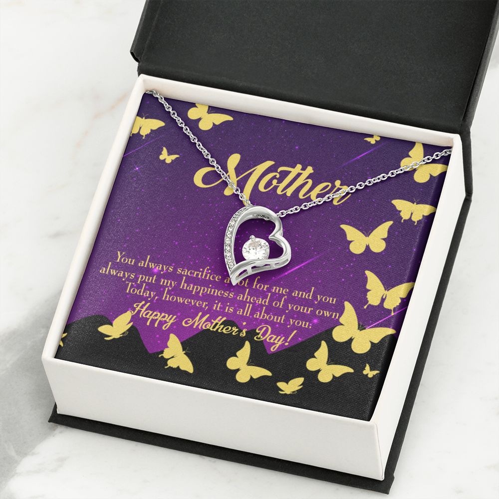 To Mom You Always Sacrifice Forever Necklace w Message Card-Express Your Love Gifts