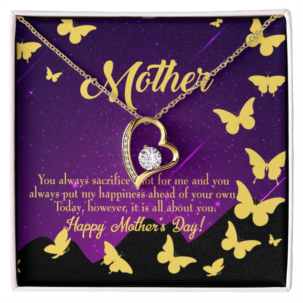 To Mom You Always Sacrifice Forever Necklace w Message Card-Express Your Love Gifts