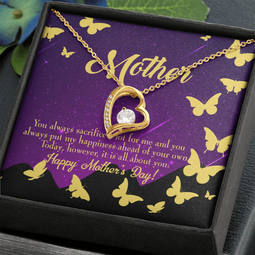 To Mom You Always Sacrifice Forever Necklace w Message Card-Express Your Love Gifts