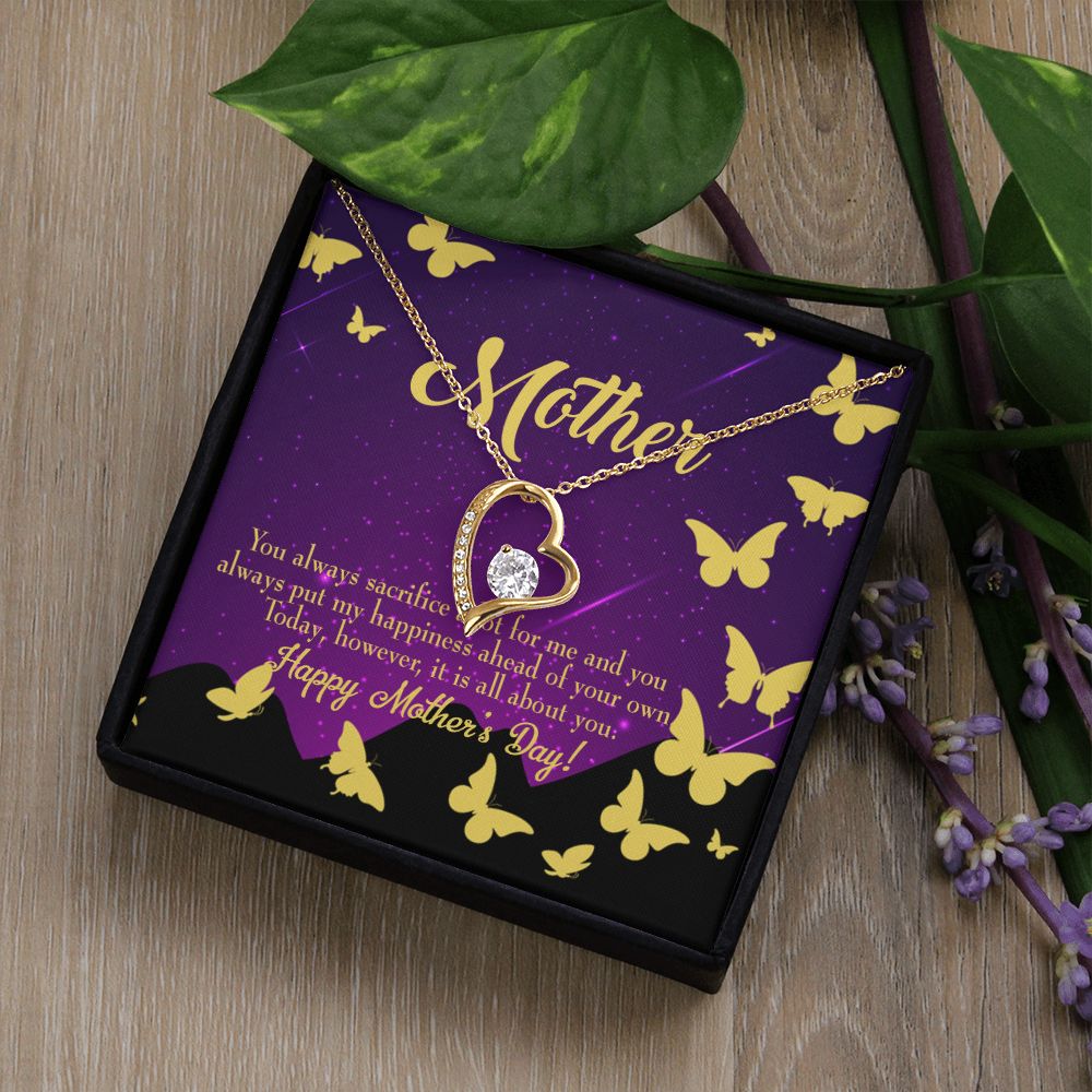 To Mom You Always Sacrifice Forever Necklace w Message Card-Express Your Love Gifts