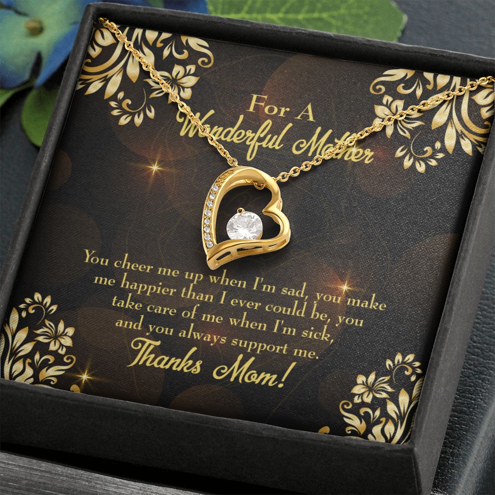 To Mom You Cheer Me Forever Necklace w Message Card-Express Your Love Gifts