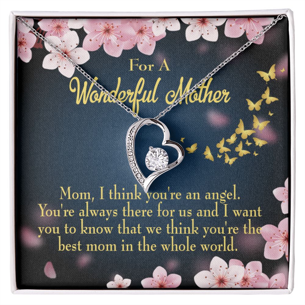 To Mom You're an Angel Forever Necklace w Message Card-Express Your Love Gifts