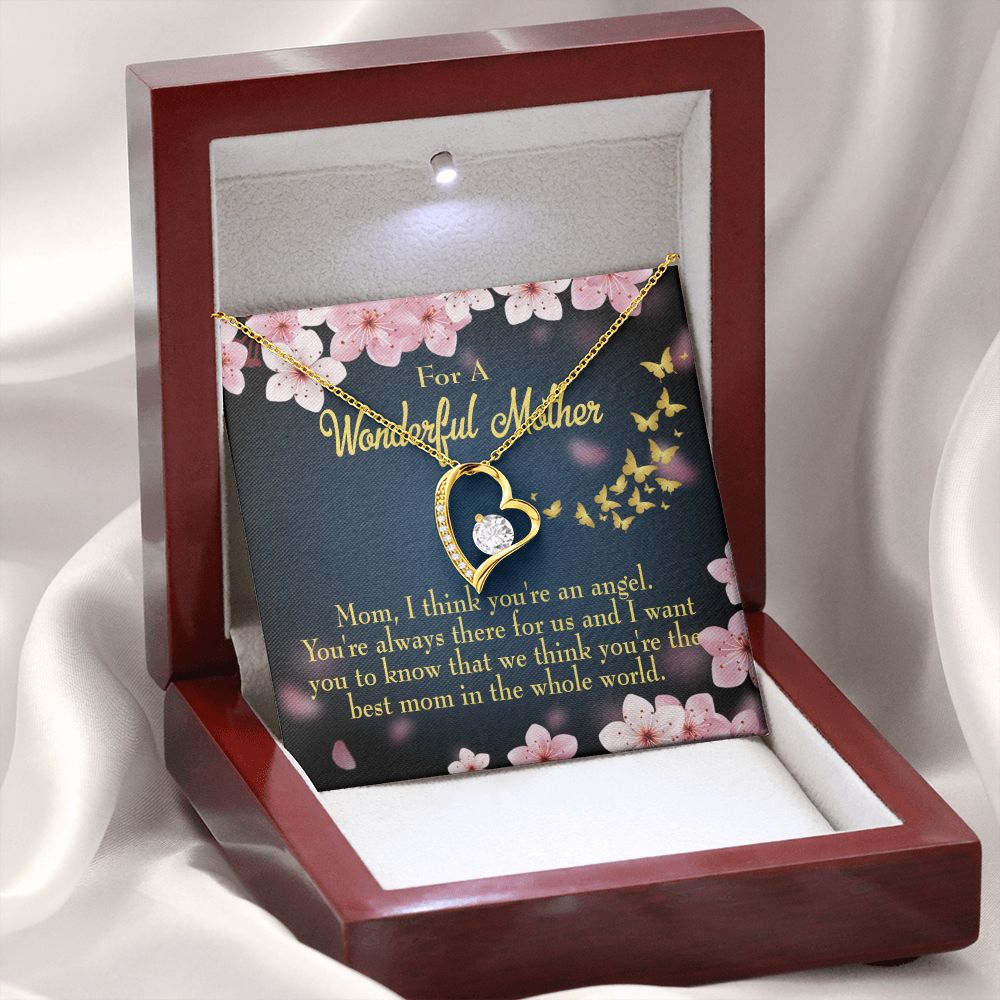 To Mom You're an Angel Forever Necklace w Message Card-Express Your Love Gifts