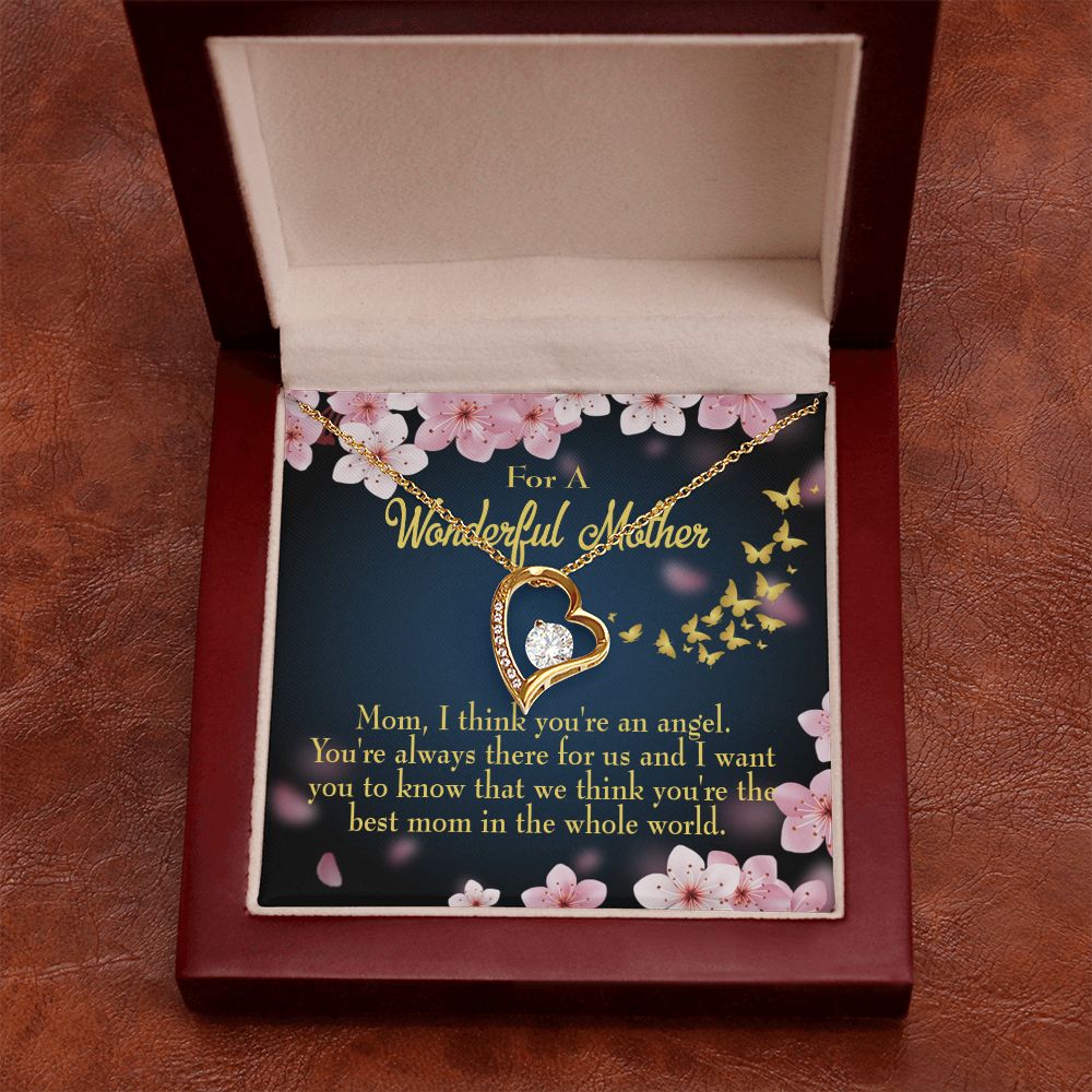 To Mom You're an Angel Forever Necklace w Message Card-Express Your Love Gifts