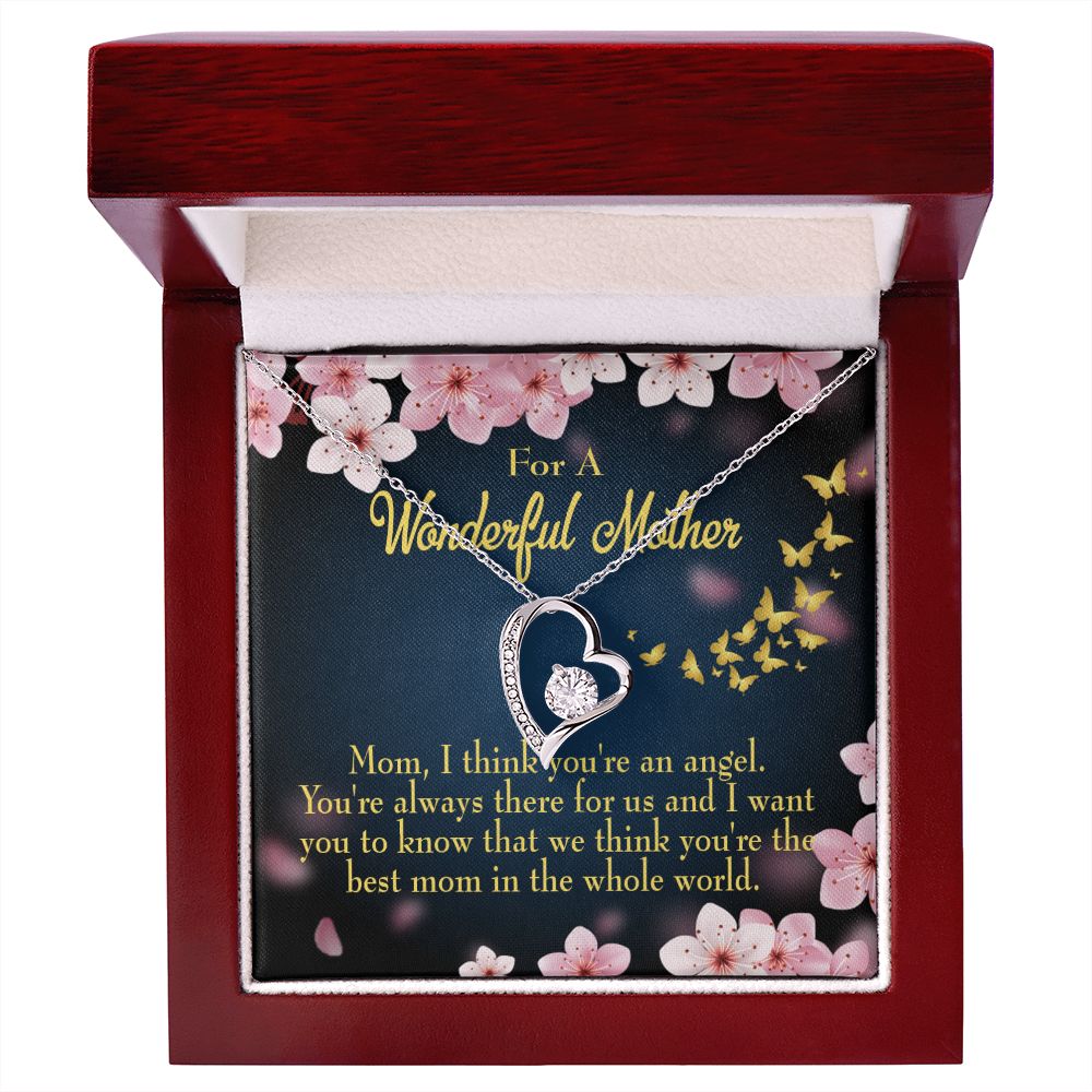 To Mom You're an Angel Forever Necklace w Message Card-Express Your Love Gifts