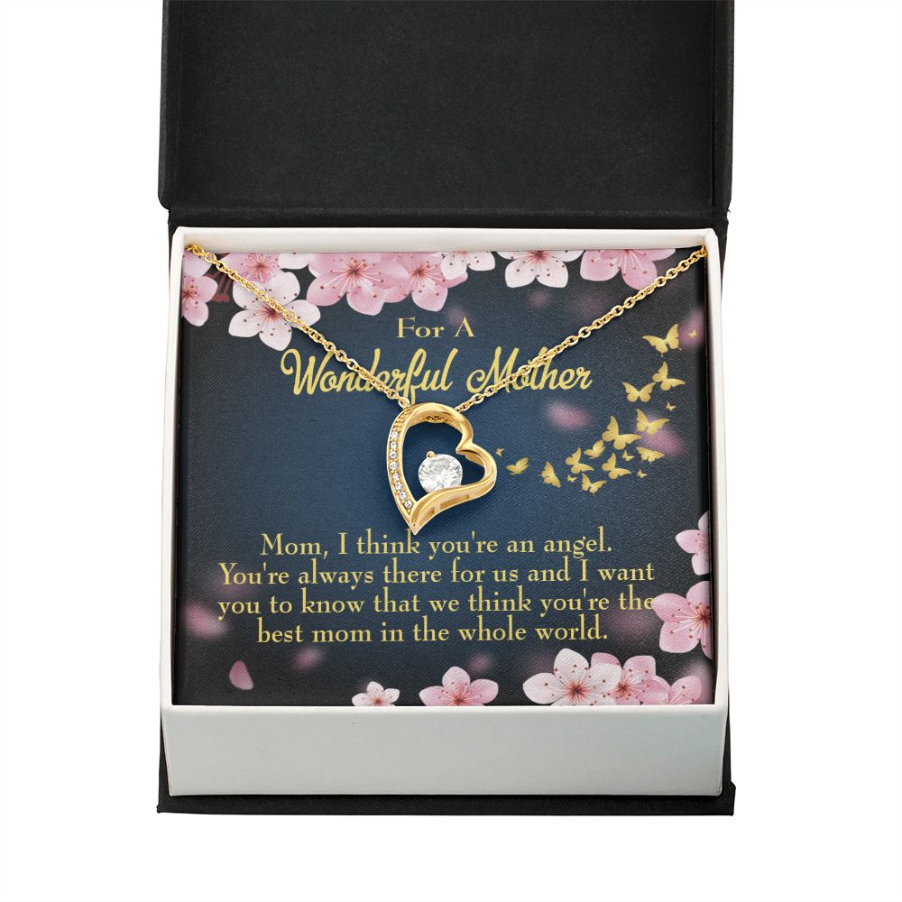 To Mom You're an Angel Forever Necklace w Message Card-Express Your Love Gifts
