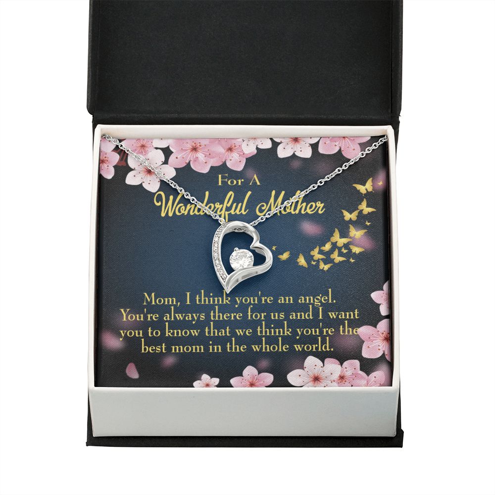 To Mom You're an Angel Forever Necklace w Message Card-Express Your Love Gifts