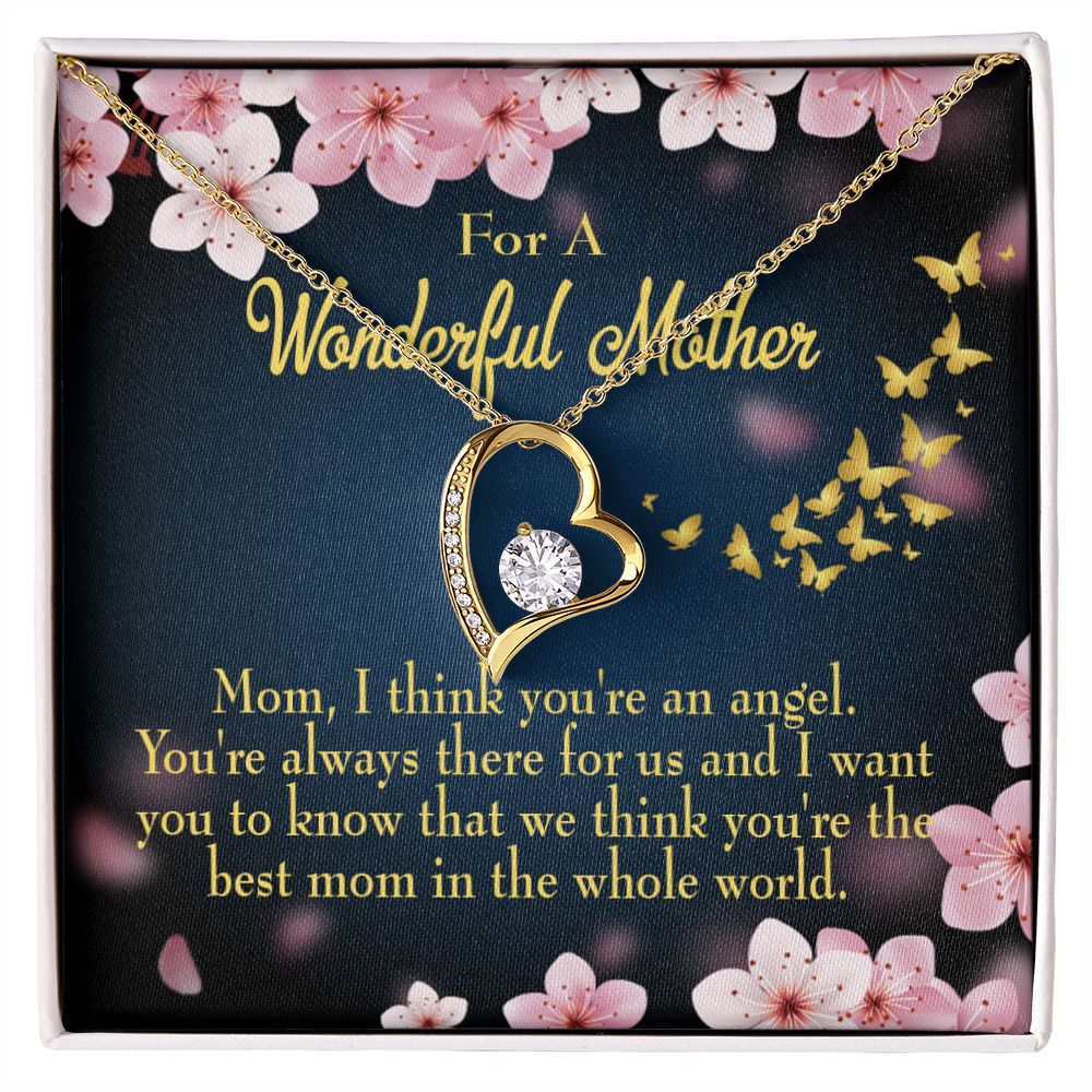 To Mom You're an Angel Forever Necklace w Message Card-Express Your Love Gifts