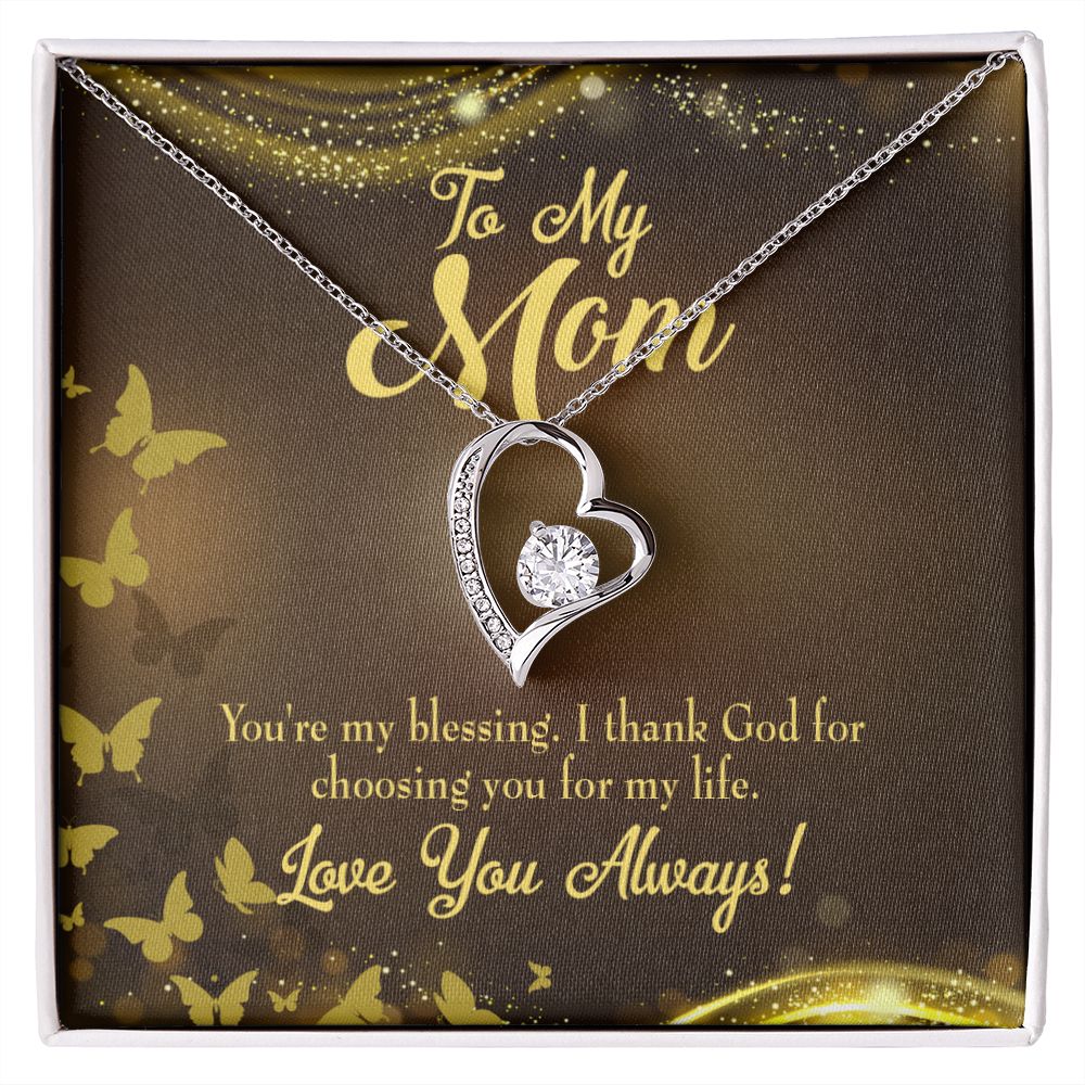 To Mom You're My Blessing Forever Necklace w Message Card-Express Your Love Gifts