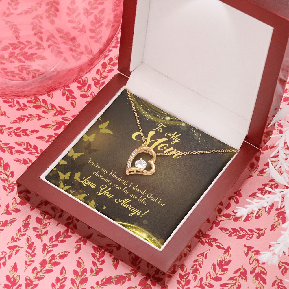To Mom You're My Blessing Forever Necklace w Message Card-Express Your Love Gifts