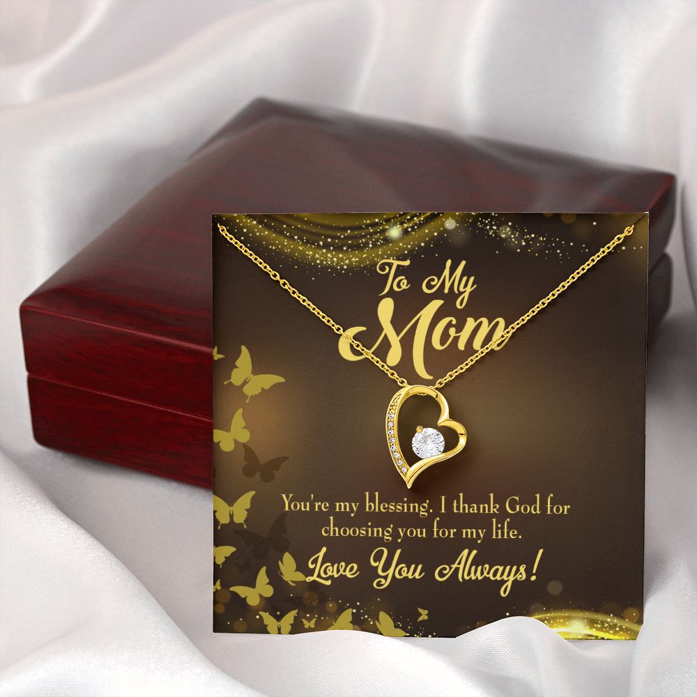 To Mom You're My Blessing Forever Necklace w Message Card-Express Your Love Gifts