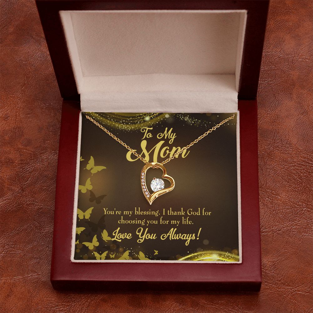 To Mom You're My Blessing Forever Necklace w Message Card-Express Your Love Gifts