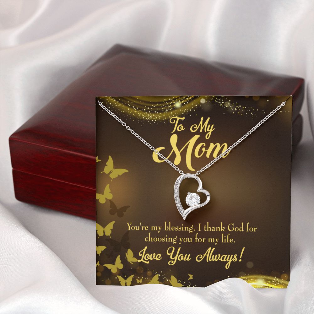 To Mom You're My Blessing Forever Necklace w Message Card-Express Your Love Gifts