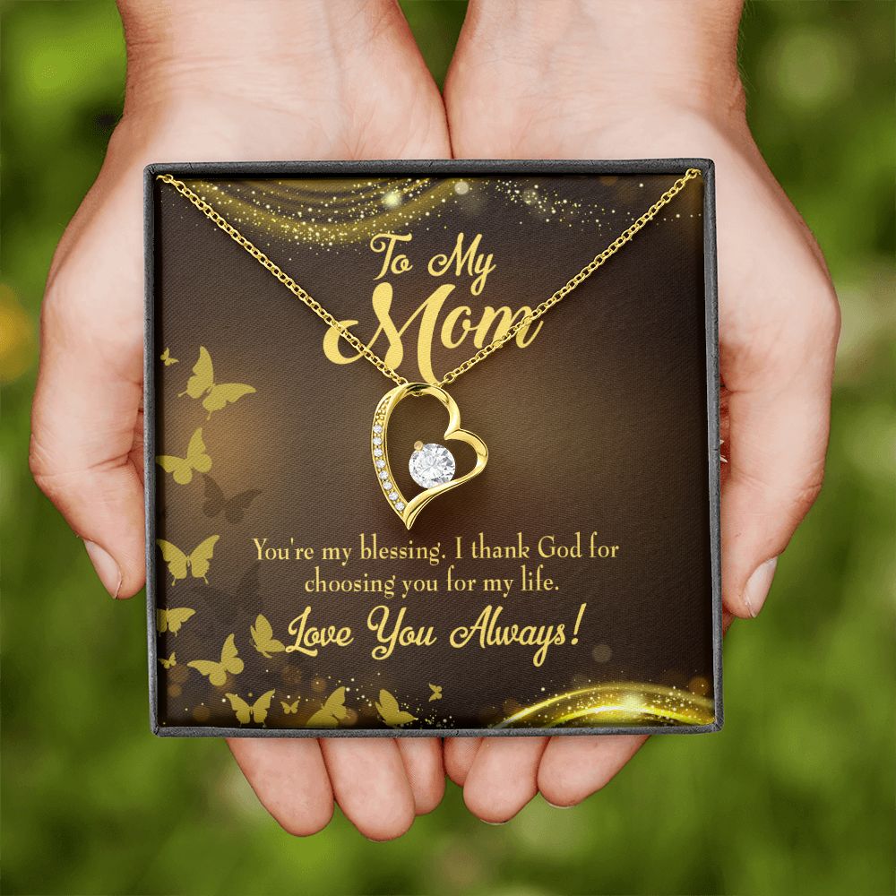 To Mom You're My Blessing Forever Necklace w Message Card-Express Your Love Gifts