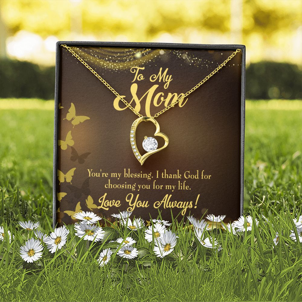 To Mom You're My Blessing Forever Necklace w Message Card-Express Your Love Gifts