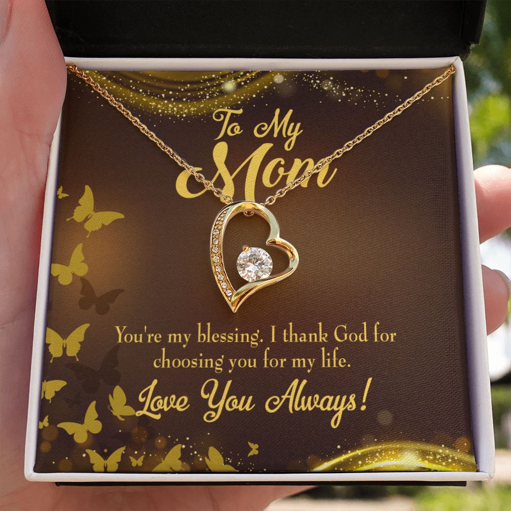To Mom You're My Blessing Forever Necklace w Message Card-Express Your Love Gifts