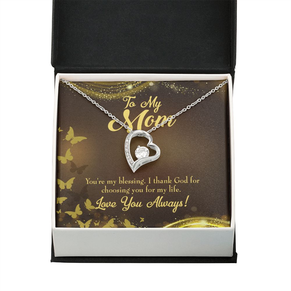 To Mom You're My Blessing Forever Necklace w Message Card-Express Your Love Gifts