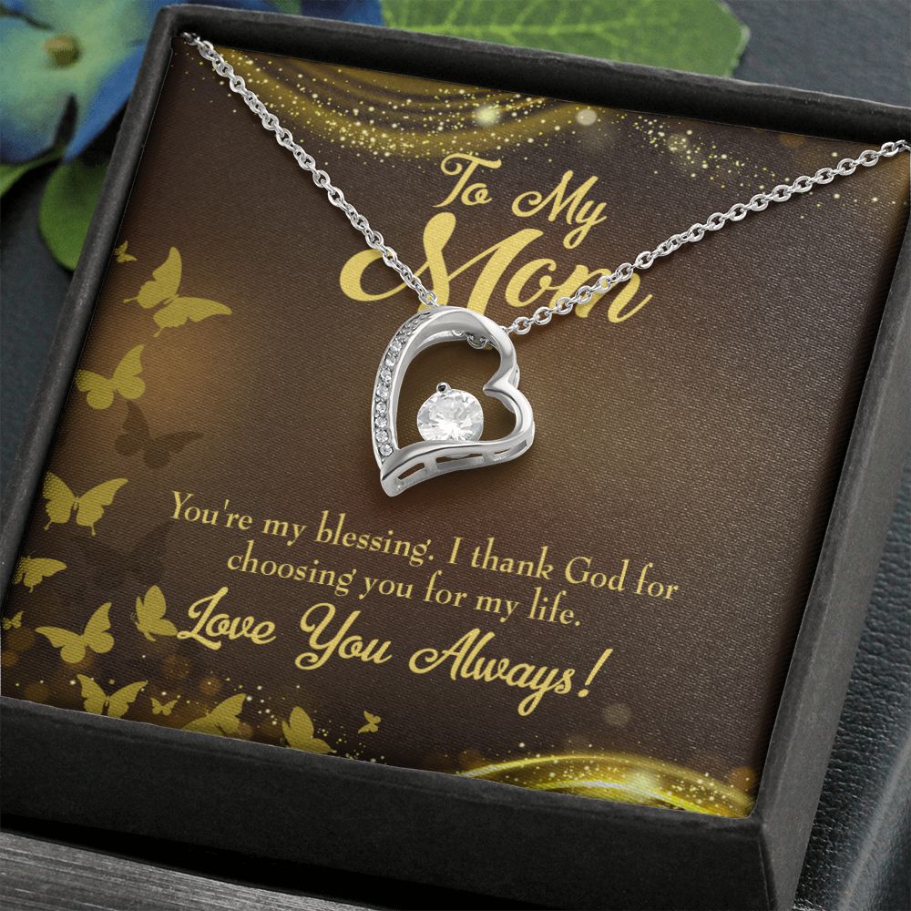 To Mom You're My Blessing Forever Necklace w Message Card-Express Your Love Gifts